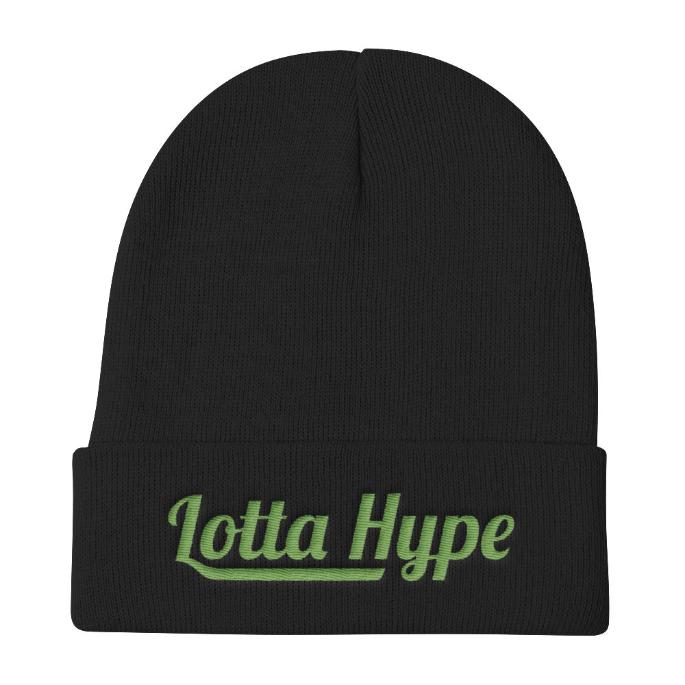 Knit Beanie with Green Lotta Hype® Logo